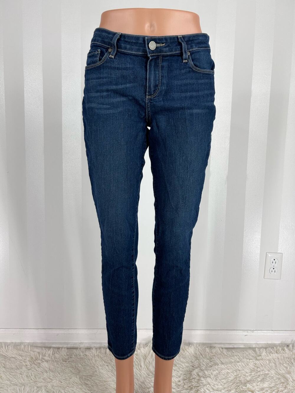 PAIGE Verdugo Ankle Skinny Jeans Dark Wash Stretch Denim Sz 28